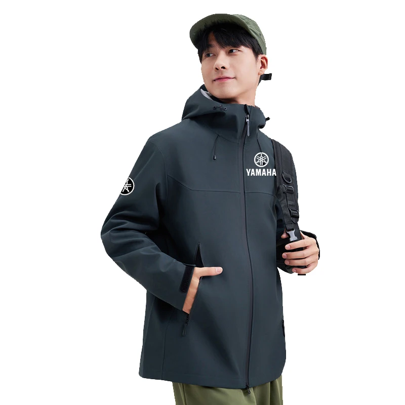 

2026 YAMAHA logo Autumn Hiking Jacket Men Waterproof Mountaineering Jacket Women Outdoor Windproof Hooded Coat Solid Wear resist