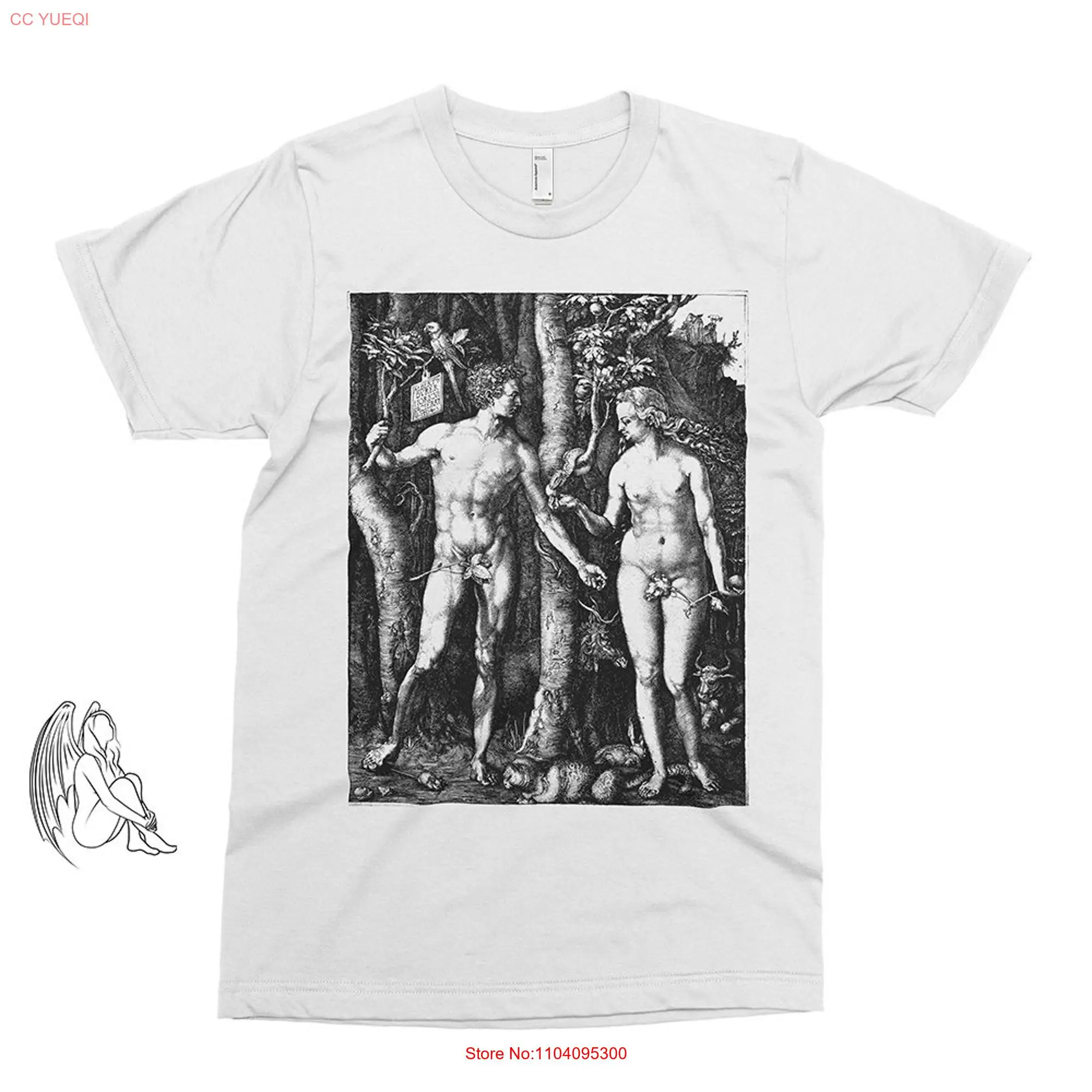 Adam and Eve Albrecht Durer T shirt Dürer Artist Art Engraving Renaissance Gustave Dore Cute  long or short sleeves