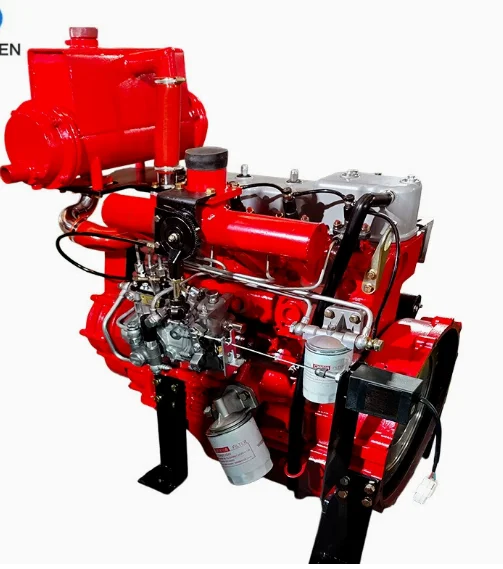 490C marine diesel engine with seawater exchanger, powered by paddle hanger for small fishing boats