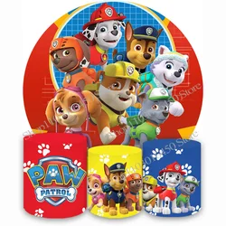 The Paw Patrol Round Backdrop Elastic Circle Baby Shower For Boys Cute Birthday Party Background Cylinder Decoration Props