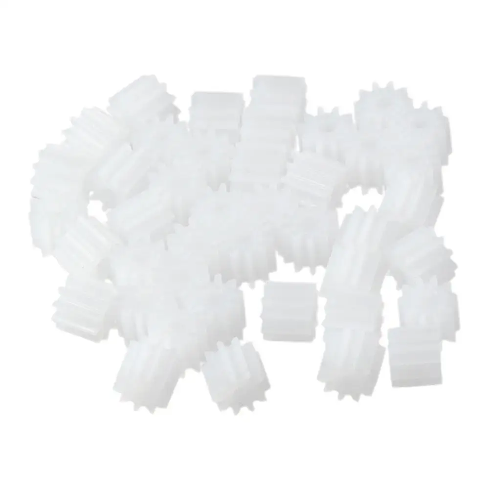 50pcs Plastic Gears White 10 Teeth Model 102A Reduction Gear Plastic Worm Gears for RC Car Robot