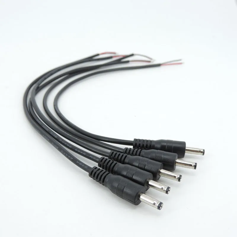 30cm 2 core DC MALE 3.5mm x 1.35mm STRAIGHT right angle power supply connector cable Plug Cord Tinned Ends DIY REPAIR J17