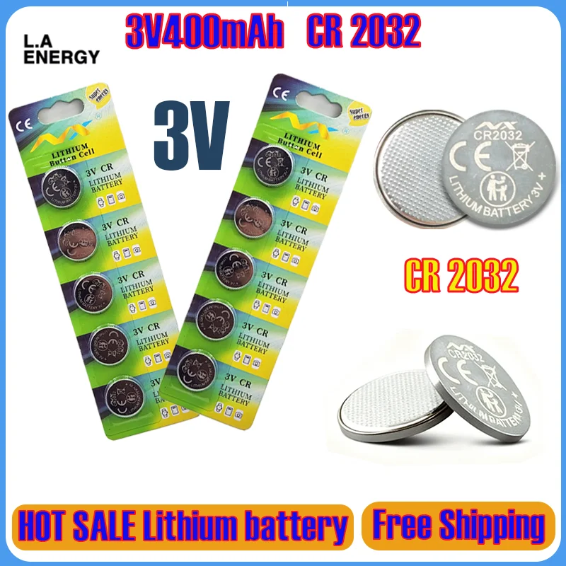 

2026 Новая литиевая батарея 3 В 400 мАч CR2032 CR 2032 DL2032 ECR2032 для часов, игрушечного калькулятора, автомобильного ключа, кнопки дистанционного управления, элементы