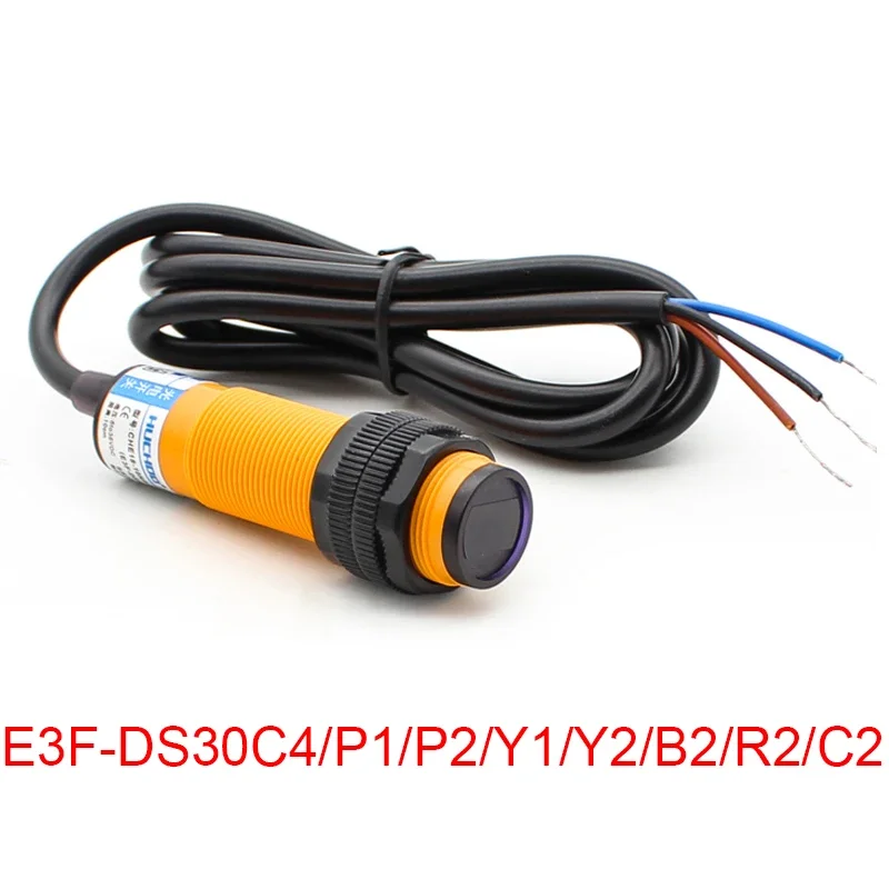 

Infrared Diffuse Reflection Proximity Switch E3F-DS30C4/P1/Y1 Photoelectric Sensor 6-36VDC 90~250VAC NPN PNP 7-30CM Adjustable