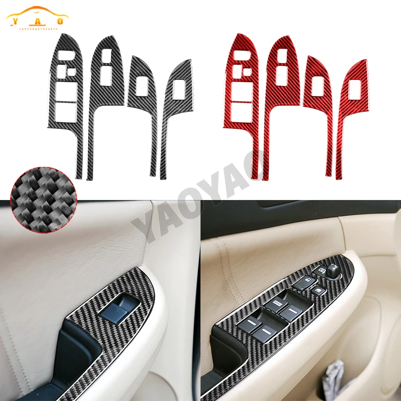 

Carbon Fiber For Honda Accord 2003 2004 2005 2006 2007 Window Glass Lift Switch Button Panel Cover Trim Sticker Car Styling