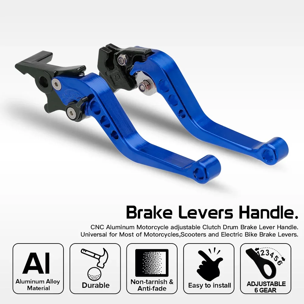 Motorbike Brake Levers Made of Aluminium Alloy Suitable for All Styles of MotorcyclesAdjustable HandlebarMotorcycle Accessories