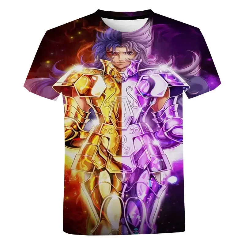 The Knights of The Zodiac Saint Seiya 3d T Shirt Man Women Harajuku Pullovers Short Sleeve O-neck Top Neutral Anime Tops Hip Hop