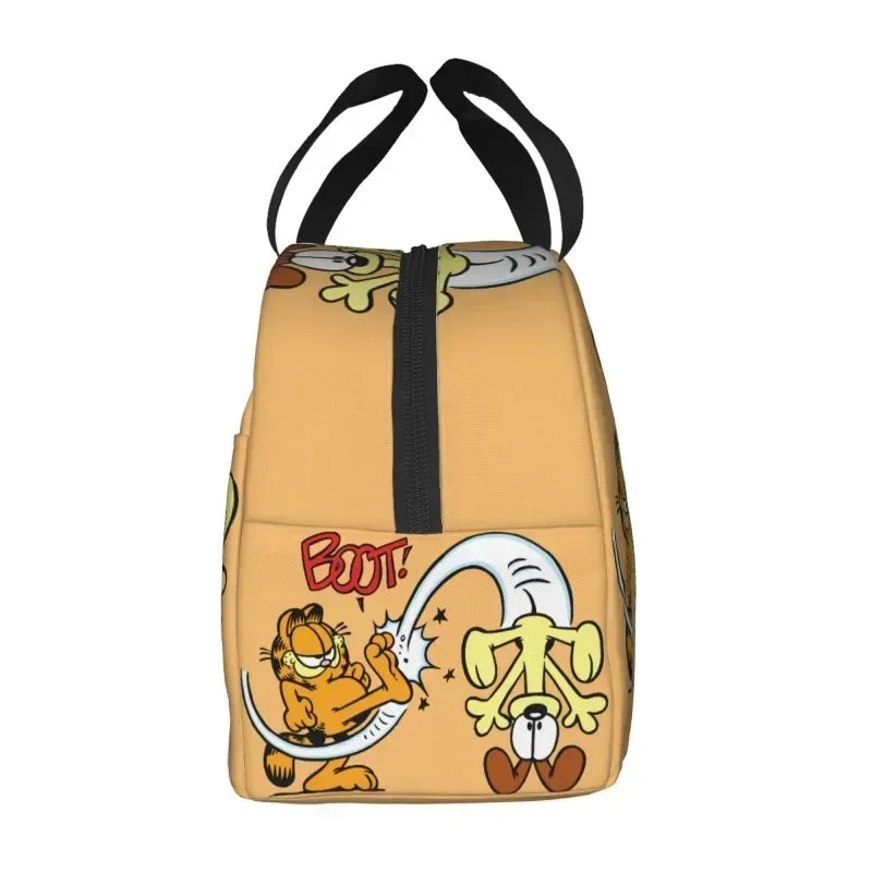 Custom Garfields Cat Cartoon Art Lunch Bag Men Women Warm Cooler Insulated Lunch Box for Kids School