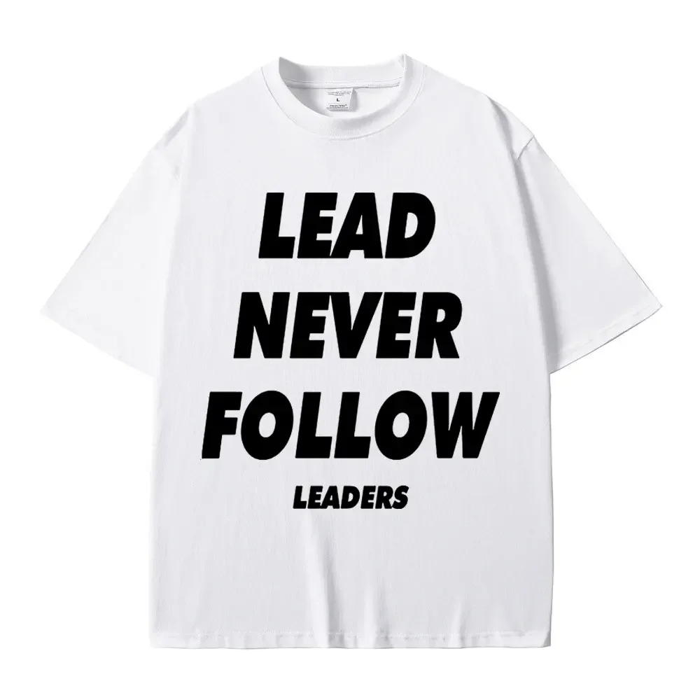 Rapper Chief Keef Lead Never Follow Leaders T Shirts Men Women Fashion Hip Hop Vintage T-shirt Cotton Casual Oversized T-shirts