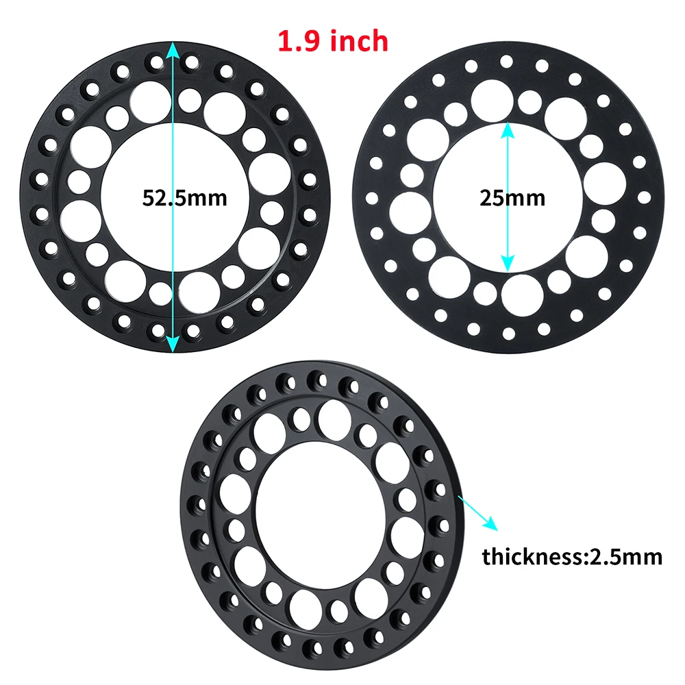 YEAHRUN 4PCS RC Car Wheel Rings for 1.9 & 2.2 Beadlock Wheels Rim 1/10 RC Crawler Axial SCX10 90046 Wraith 90018 TRX4