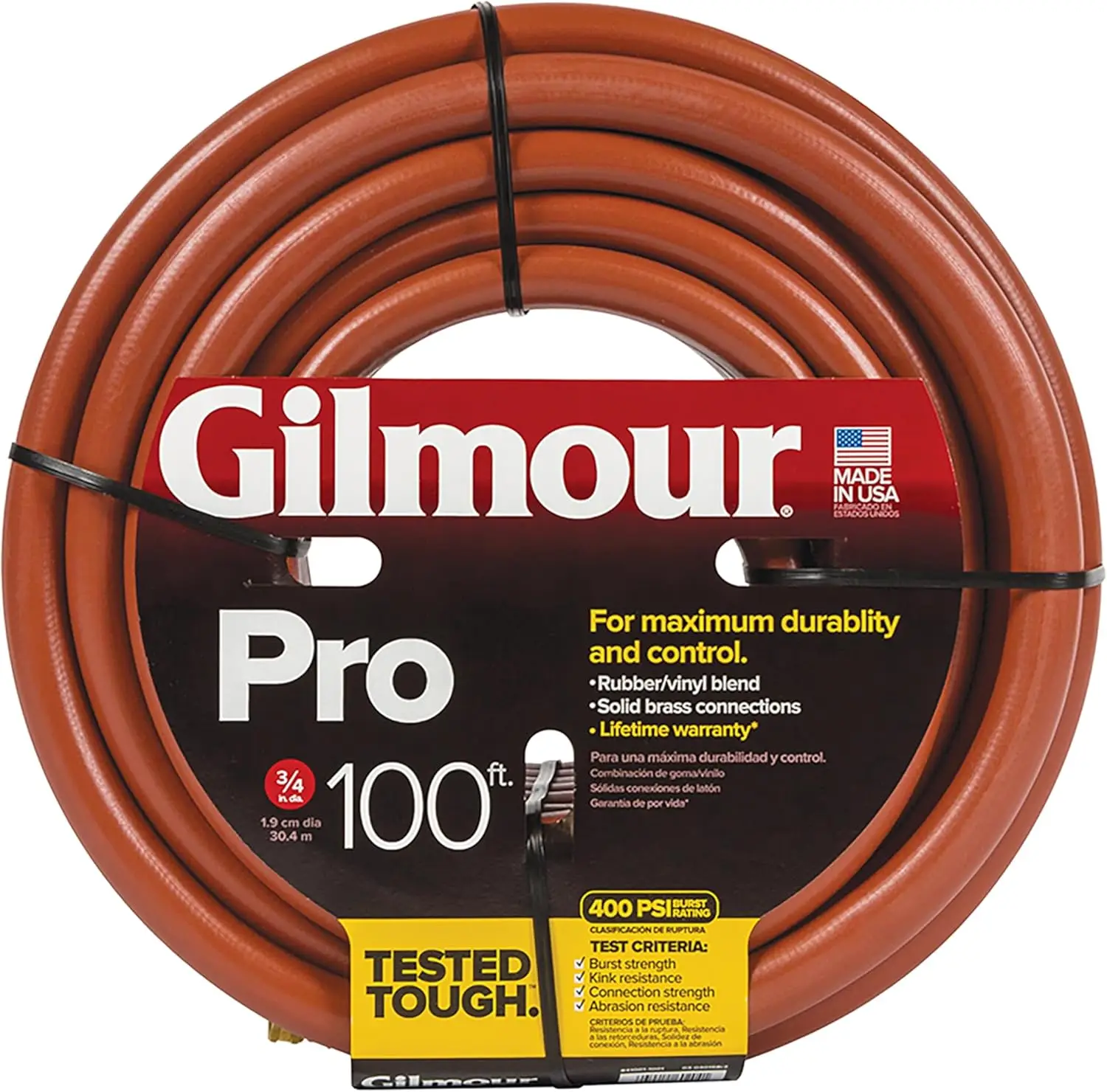 

3/4" x 100' Heavy Duty Garden Hose, Durable and Kink Resistant for Outdoor Use