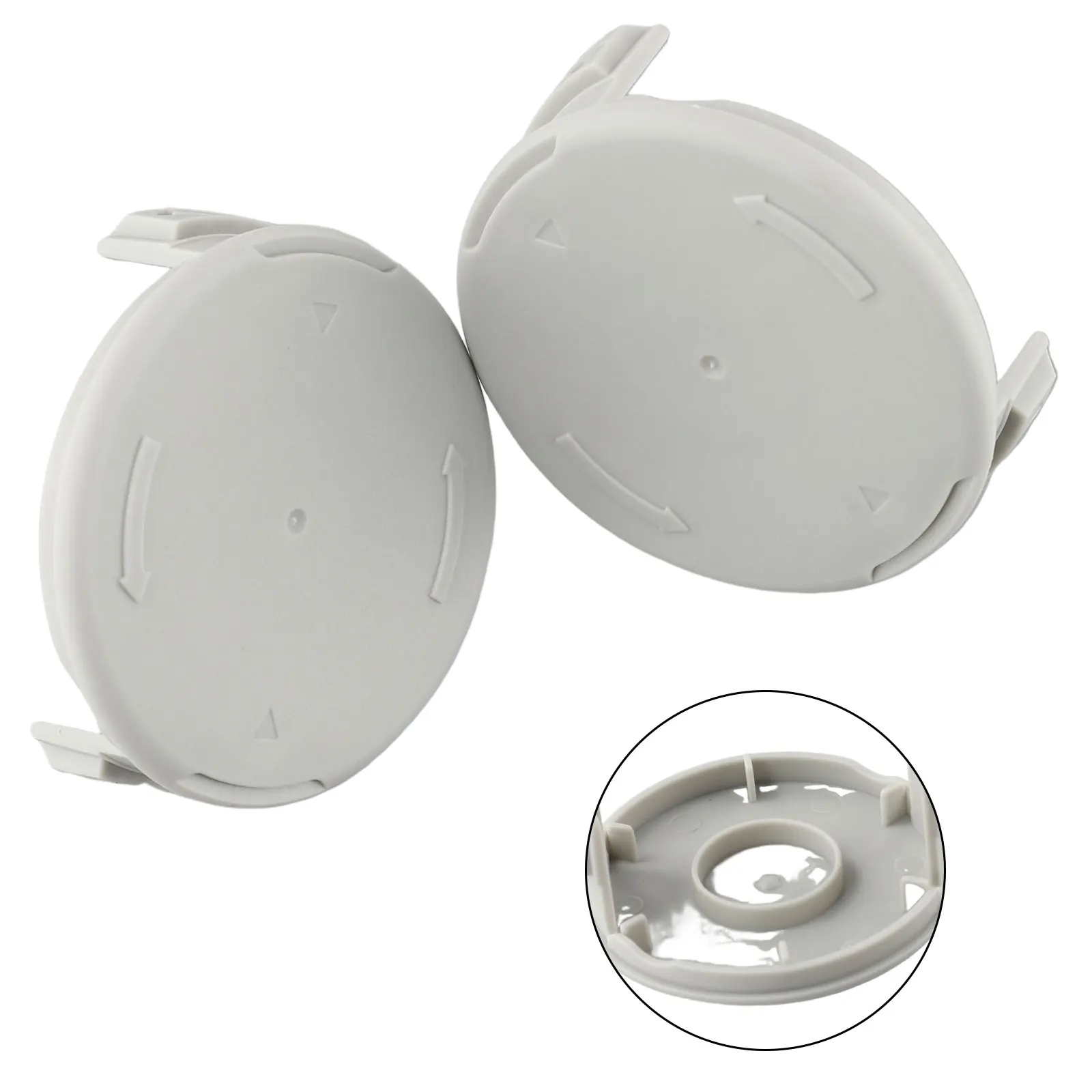 

Press-release Clamps Spool Cover 33*75mm 2pcs REPLACEMENT STURDY PLASTIC Plastic Trimmer Spool RY40021 P2003 P2006A