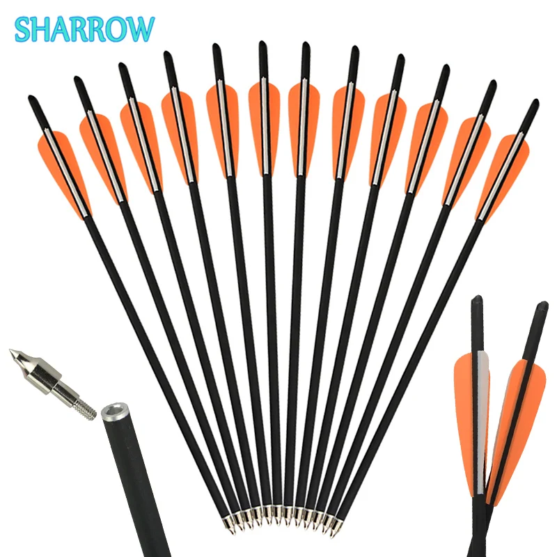 

6/12/24Pcs 16 17 21 Inches Mixed Carbon Arrows Crossbow Bolt Arrow OD 8.8mm for Outdoor Archery Hunting Shooting Accessories