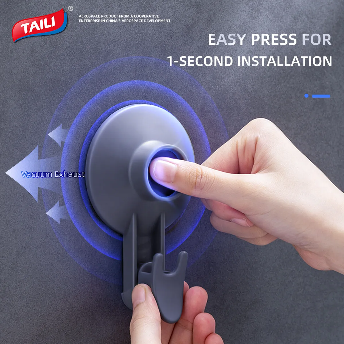 TAILI Wall Hook Vacuum Suction Cup Hook Kitchen And Bathroom Seamless Hanging Hook Stick Towel Hook Hanging Bathroom Waterproof