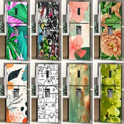 3D Graffiti Flower Fridge Sticker Matte Surface Material PVC Waterproof Self-adhesive Home Decoration Fridge Sticker