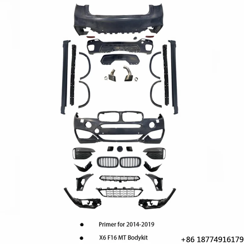 

Sports Style for X6 F16 2014-2019 Modified to F16 LCI X6M Style with Front and Rear Bumper Assembly and Side Skirt Throat