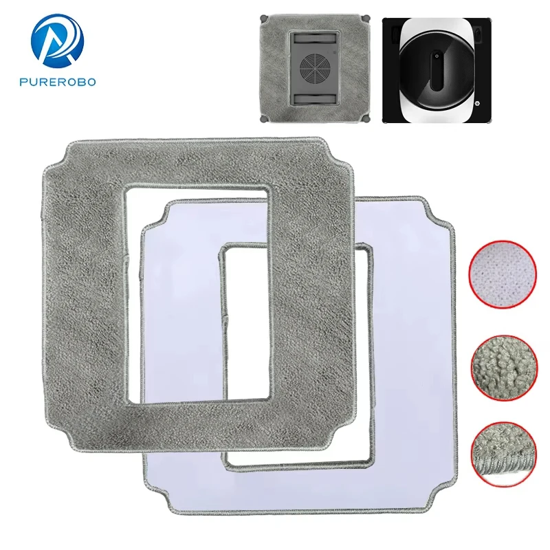 Window Cleaning Robot Mop Blue& Gray Wipes Cloth Square Clean Wipes Window Cleaner Parts For Purerobo W-S3 W-S8S W-S3S Robot