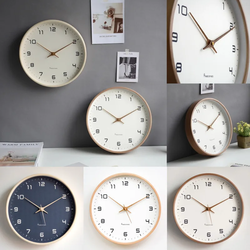 

Nordic Solid Wood Wall Clock Y2K Minimalist Silent Wooden Clock Modern Japanese Style Living Room Home Decor Wall Clock Gift New