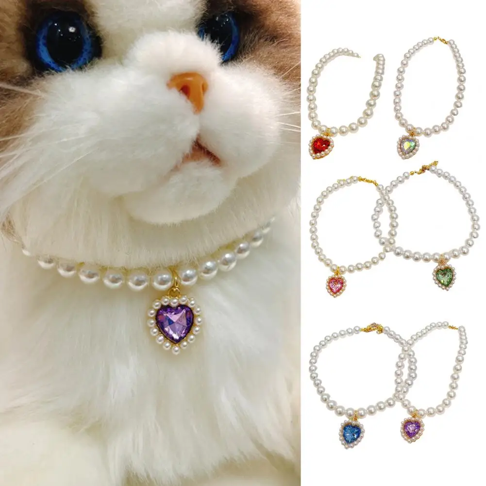 

Pet Charm Necklace Long-lasting Adjustable Luxury Cat Small Dog Puppy Necklace Pet Supplies