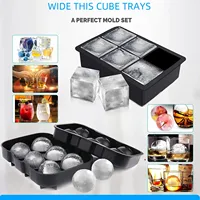 3PCS/Lot Silicone Whiskey Ice Ball Mold Large Ball Maker Mold, Round Sphere, Square Ice Cube Tray,Hole+Grid Square+37 Honeycomb