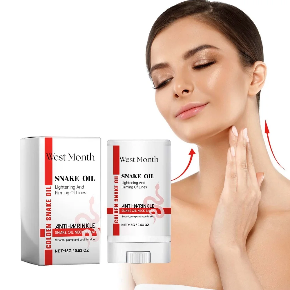 

Snake oil beauty neck stick gently massages and tightens the neck, preventing wrinkles and reducing neck lines