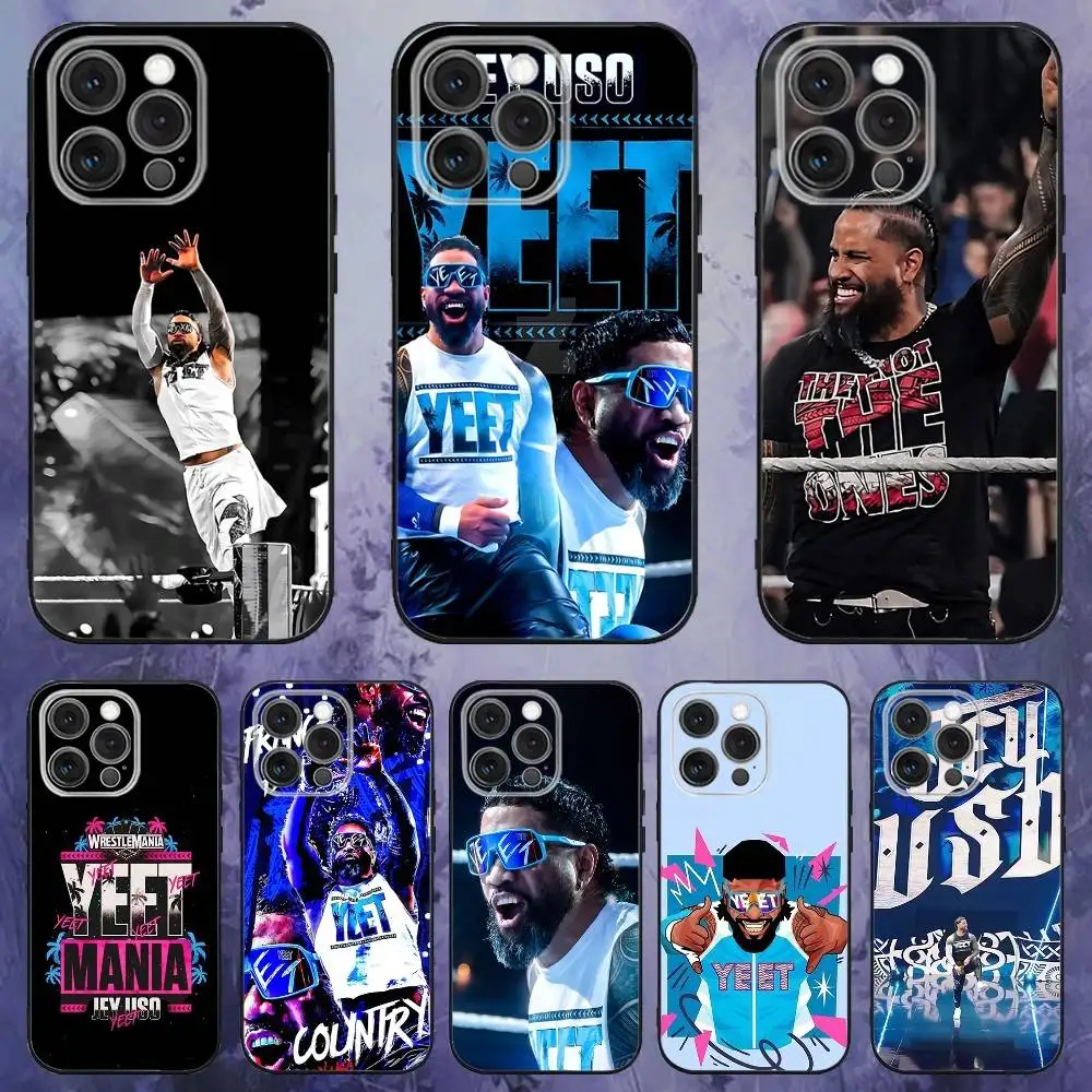 

J-Jey Uso YEET Phone Case For iPhone 17,16,15,14,13,12,Pro,Max,Plus,E,SE4,Air,Mini Black Soft Box