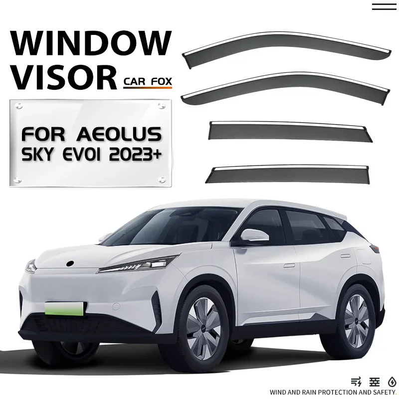 Visera para Ventana de Coche DongFeng Aeolus SKY EV01 2023 2024, Protector Solar y de Lluvia, Deflector de Viento, Moldura