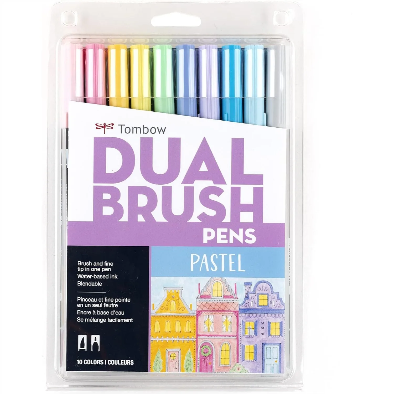 

Dual Brush Pen Art Markers, Pastel 10-Pack, Blendable Brush And Fine Tip Markers For Hand Lettering And Illustrations