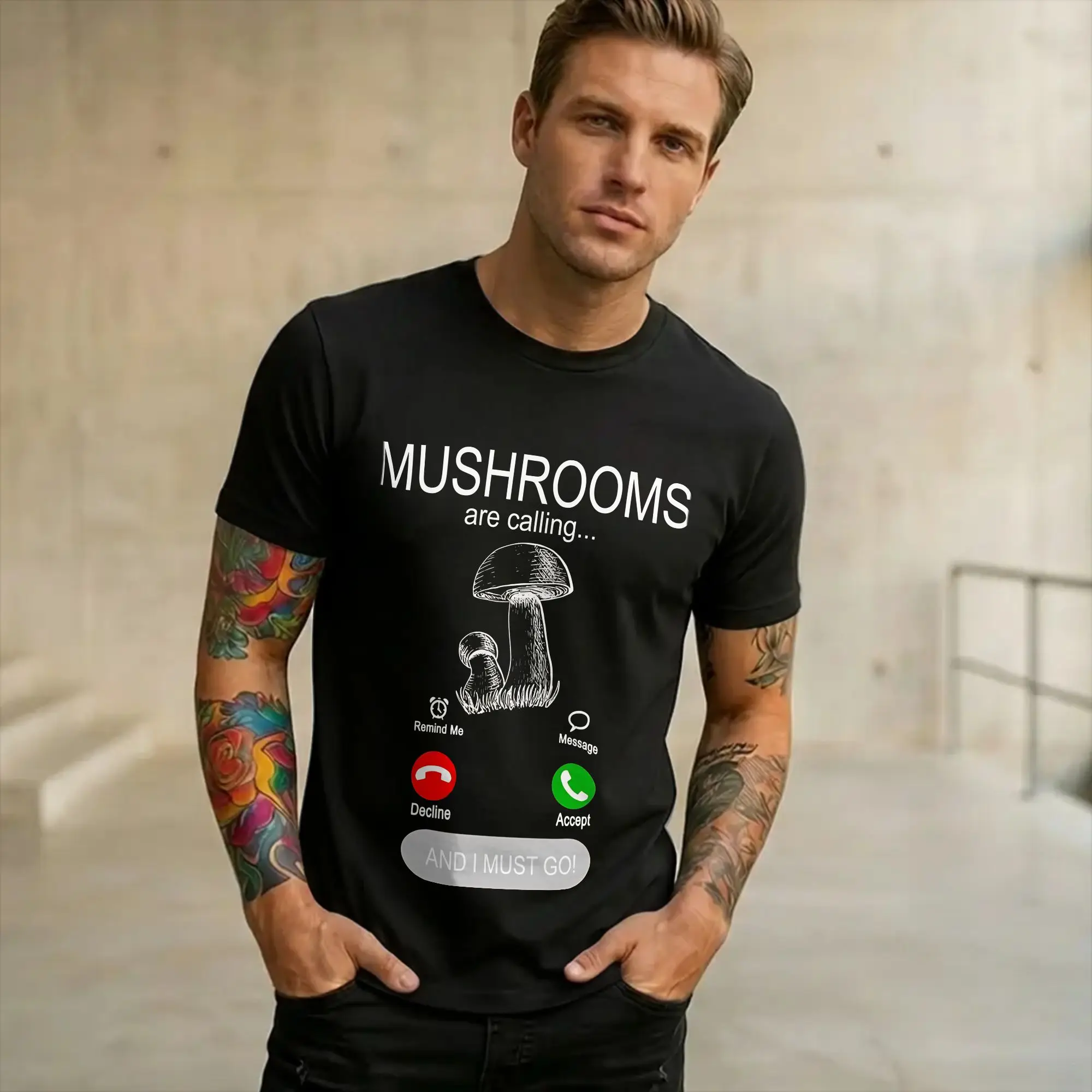 Mushrooms Are Calling Tee Shirt for Men Women Printed T Shirts  Cotton Clothing