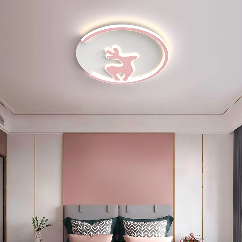 Simple Round Ceiling Light Indoor Lighting With Animal Elements For Living Dining Room Kitchen Bedroom Heme Deco Lamp AC90-260V