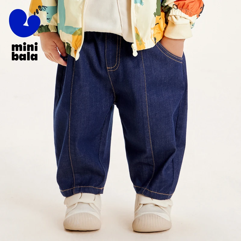 Mini Bala Pants Unisex Children Long Pants for the 2024 New Year Baby Loose Children Jeans