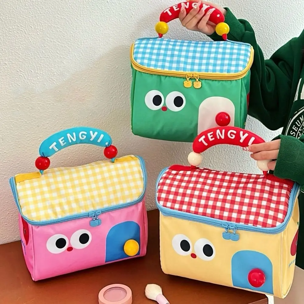 

Nylon Handheld Makeup Bag Cartoon Clutch Bag House Shape Cosmetic Bag Multifunctional Storage Bag Skincare Storage Bag Outdoor