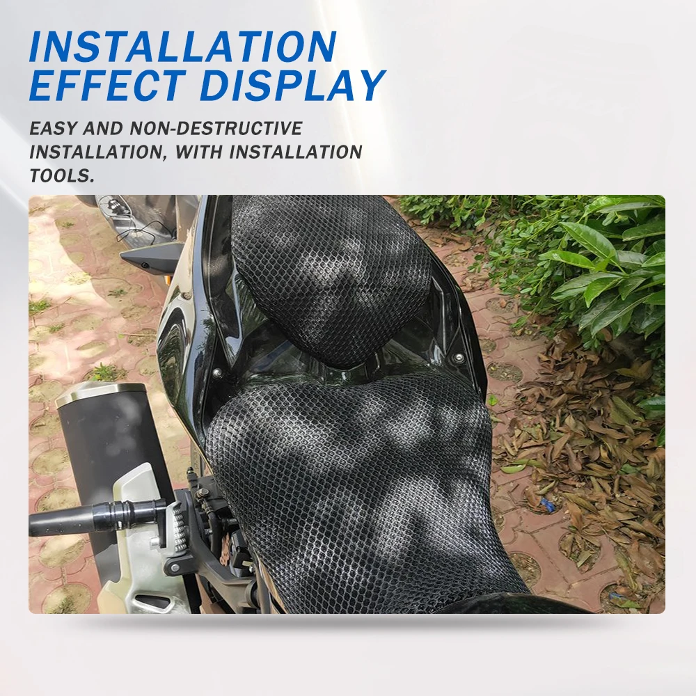 S2R Motorcycle 3D Sunscreen Seat For Kawasaki Ninja 250 300 Dedicated Breathable Thermal Insulation Protection Cushion Cover