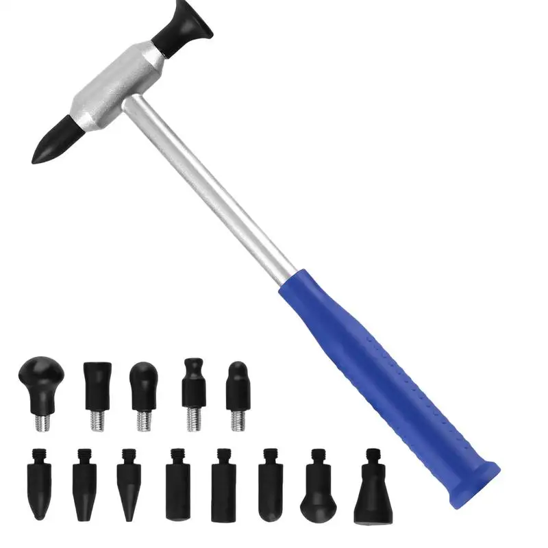 

Инструмент для удаления вмятин для автомобиля, молоток для повреждения кузова, портативный инструмент для удаления вмятин для автомобиля, грузовика, автофургона с 15 сменными головками