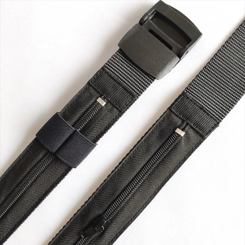 Imagem -02 - Dinheiro Anti Roubo Cinto de Viagem Preto Cintura Bolsa Mulheres Portátil Escondido Dinheiro Cinto Carteira Cintura Pack Homens Secret Hiding Belt125cm