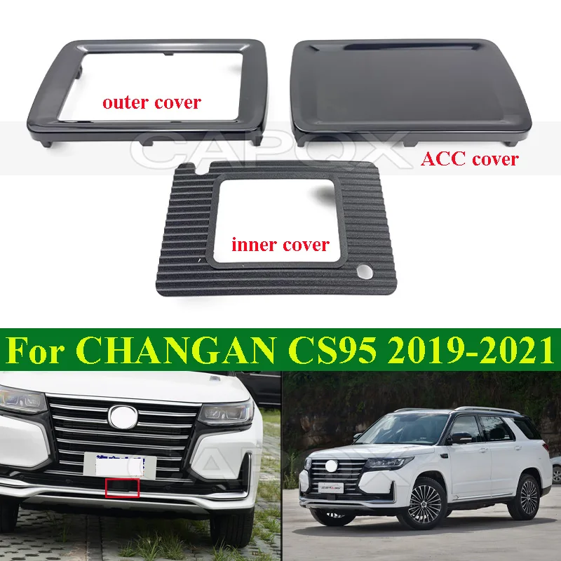 

CAPQX For CHANGAN CS95 2019-2021 Car Front Bumper Adaptive Cruise Cap Frame Radar ACC Cover ACC Module Front Radar Trim Cover