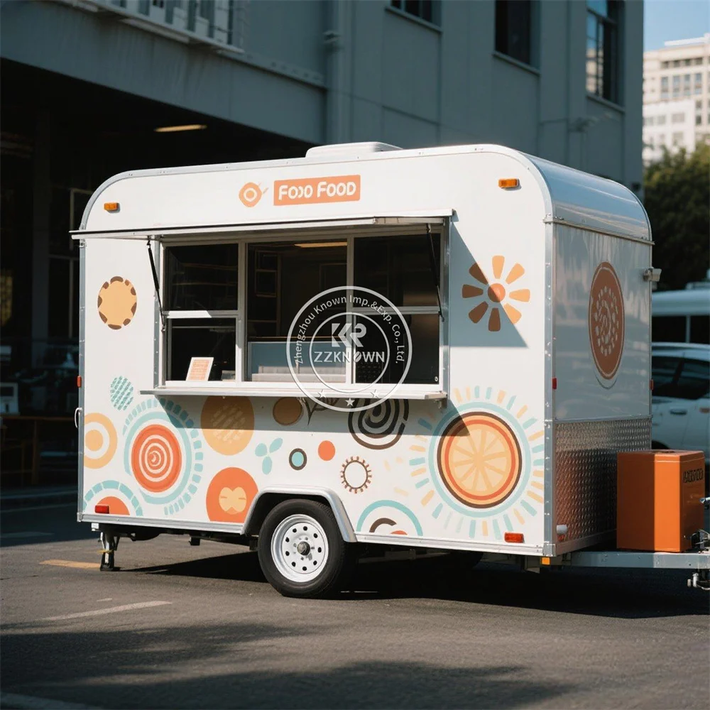 

Customized Food Truck Coffee Kiosk Mobile Kitchen Catering Trailer Pizza Hot Dog Cart Mobile Street Food Trailer Fully Equipped