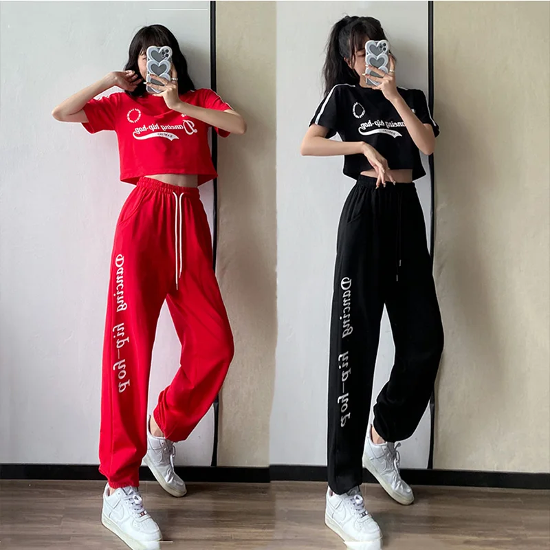 Hip-Hop Street Dance Costume Suit Adult Jazz Dance Costumes Sexy Korean Dance Girl Group Pole Dance Clothing for Women Two-piece