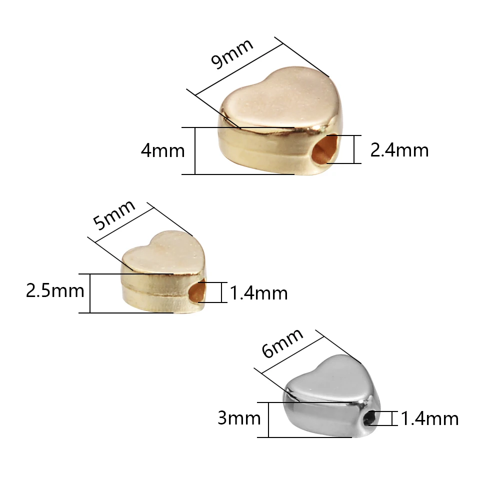 100-200Pcs/lot CCB Heart Beads Big Hole Loose Spacer Plastic Beads For DIY Crafts Bracelet Earrings Jewelry Making Accessories