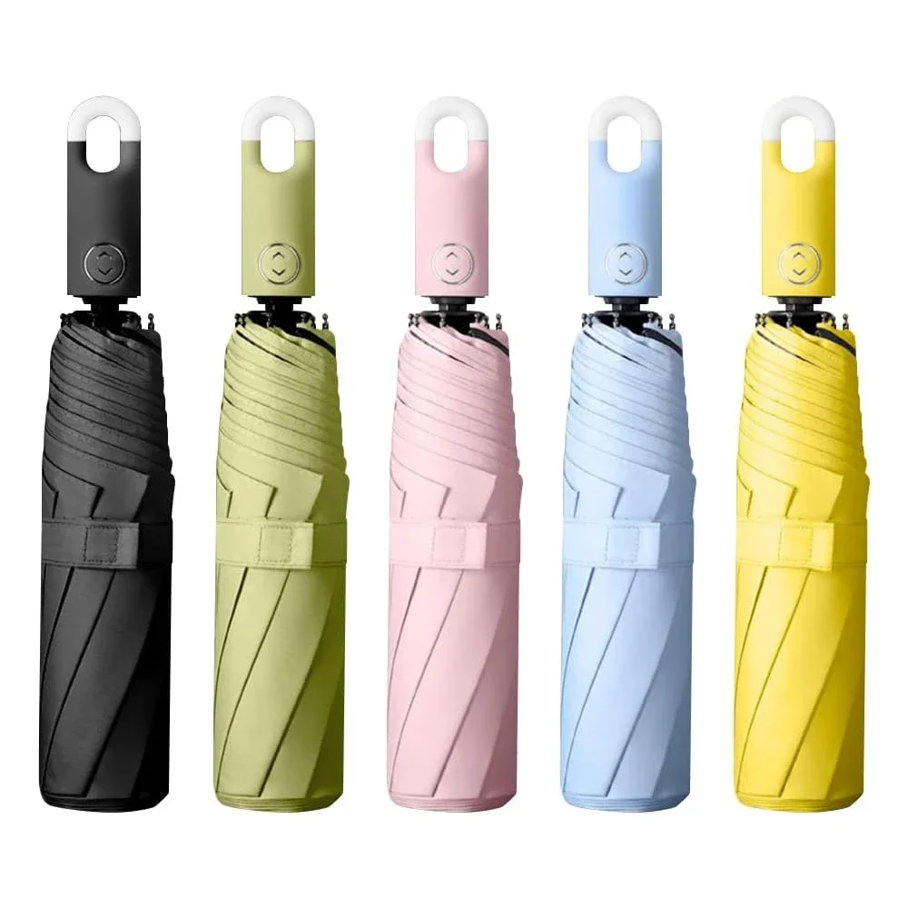 Windproof Travel Umbrella 3-Fold Self Opening Buckle 8-Bone Automatic Folding Design Suitable for Everyone