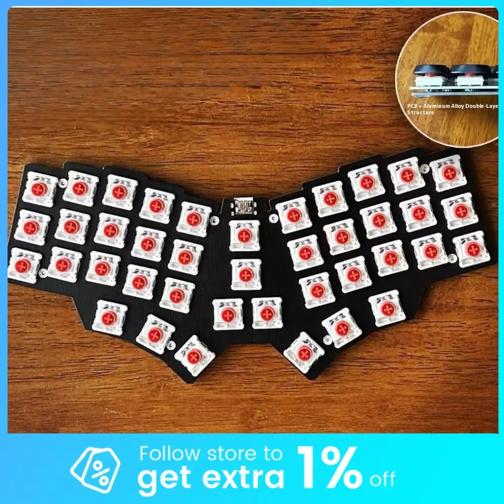 

Низкопрофильная клавиатура X3a, 40 клавиш, встроенная проводная клавиатура, эргономичная клавиатура, поддержка флаконов Qmk, аксессуары для геймеров