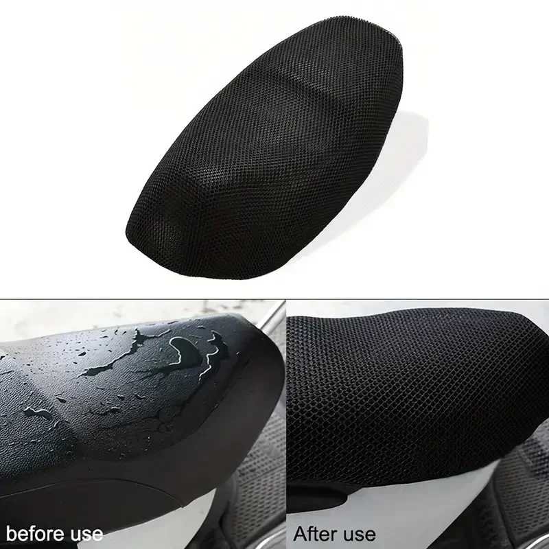 Motorcycle 3D Mesh Fabric Anti-skid Pad Scooter Seat Electric Bike Seat Cover Summer Breathable Covers Cushion Net Cover