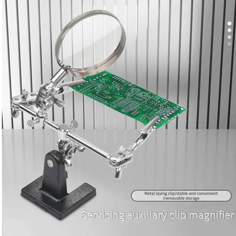

Portable TE-805 Helping Hand Clip Clamp Magnifying Glass Soldering Iron Stand Magnifier Rework Repair Holder Tools For Phone