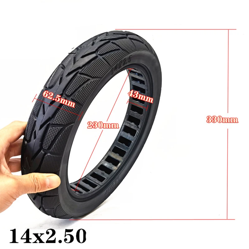 14 Inch 14x2.50 Ebike Solid Tyre For Electric Bike  Replacement Rubber Tires Electric Bicycle Accessories