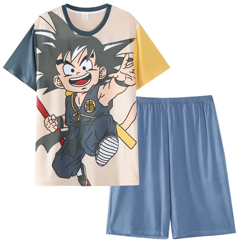 

Dragon Ball Son Goku Pajamas Set Soft Comfortable Man Women Sleepwear Cotton Loose Pyjama Suit Loose Home Clothes Homewear Gifts