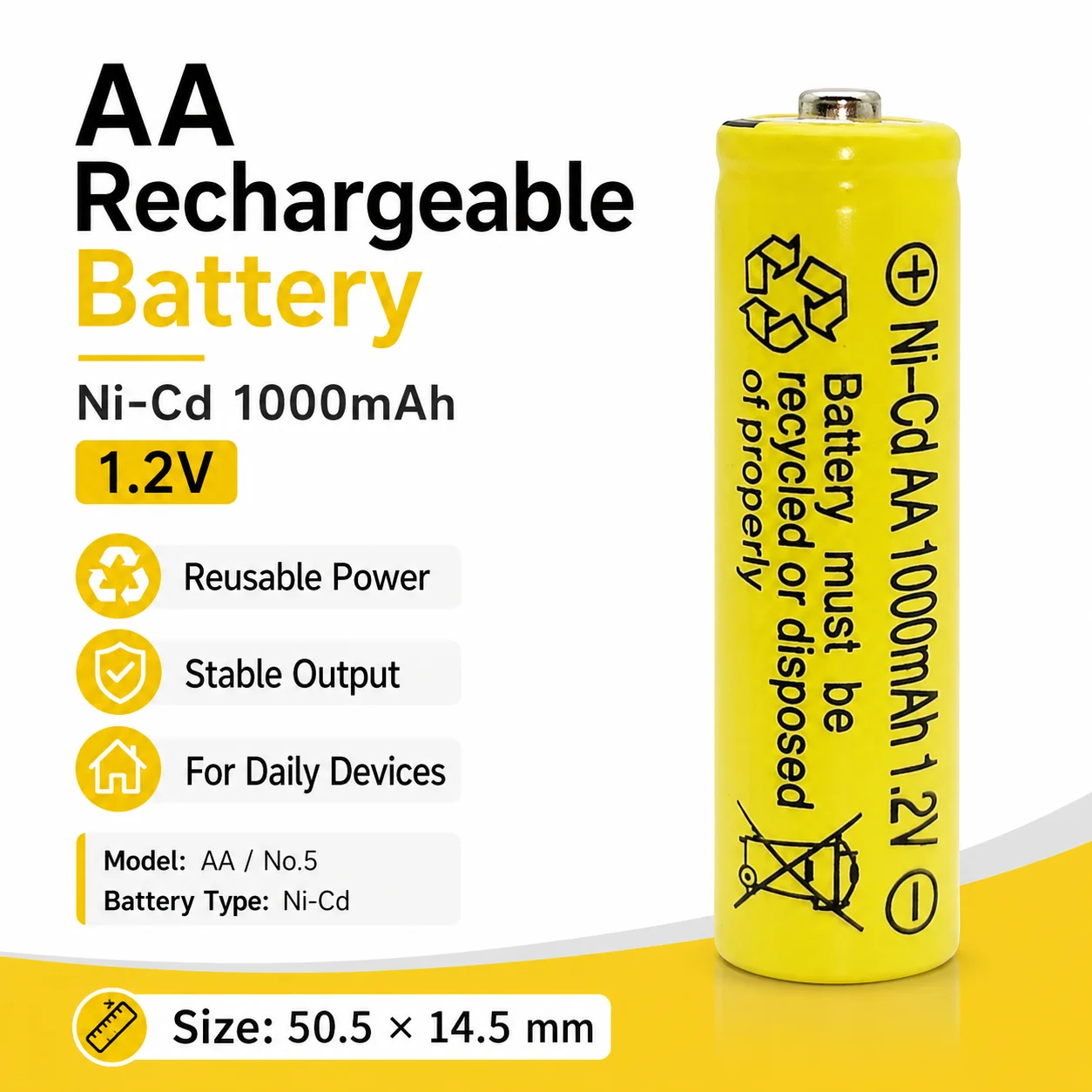 

AA Ni-CD Rechargeable Battery 1.2V 1000mAh With Charger Set for Remote Control Toy Car Clock Mouse Household Batteries