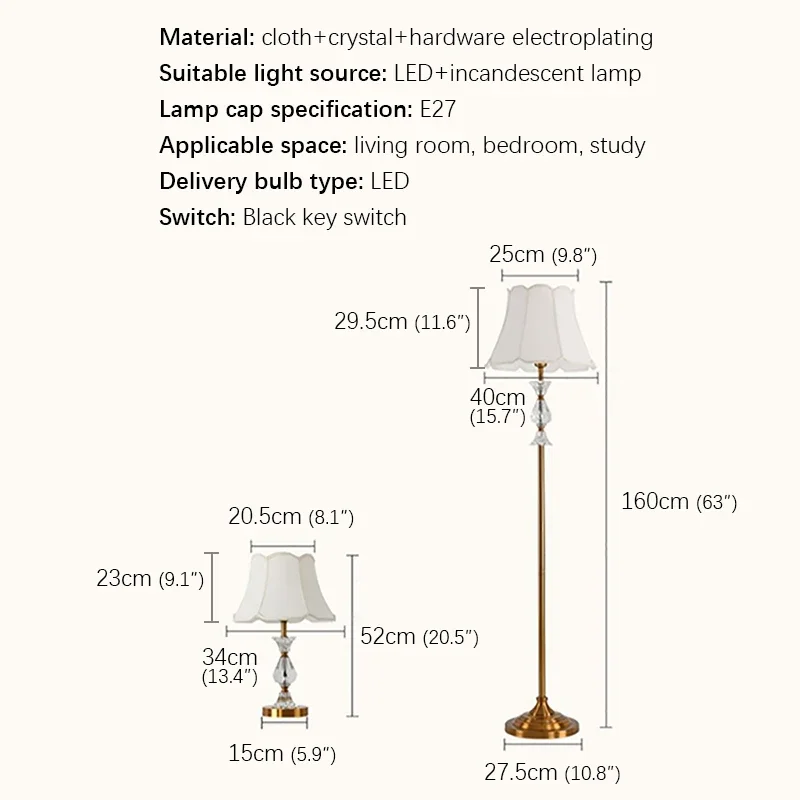 ALBERT lampu lantai kristal Modern berdiri LED mode kreatif Nordik lampu meja untuk dekorasi rumah ruang tamu kamar tidur