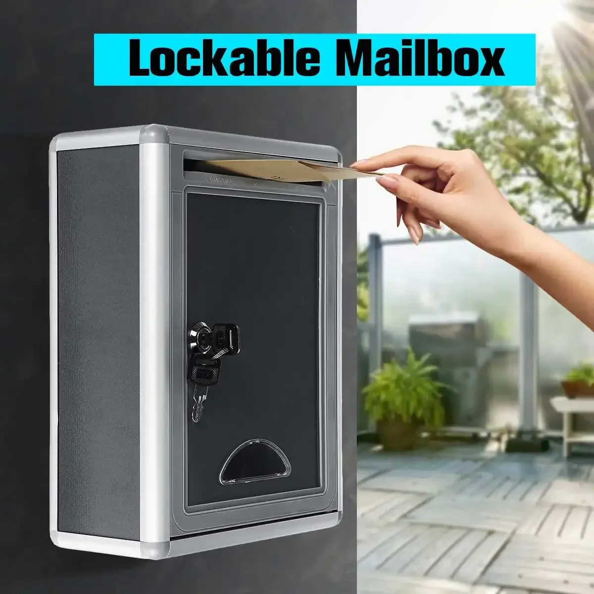 Aluminum Alloy Post Box Iron Letter Wall Mount Mail Holder Storage Outdoor Security Lockable Mailbox Home Garden Balcony Decor