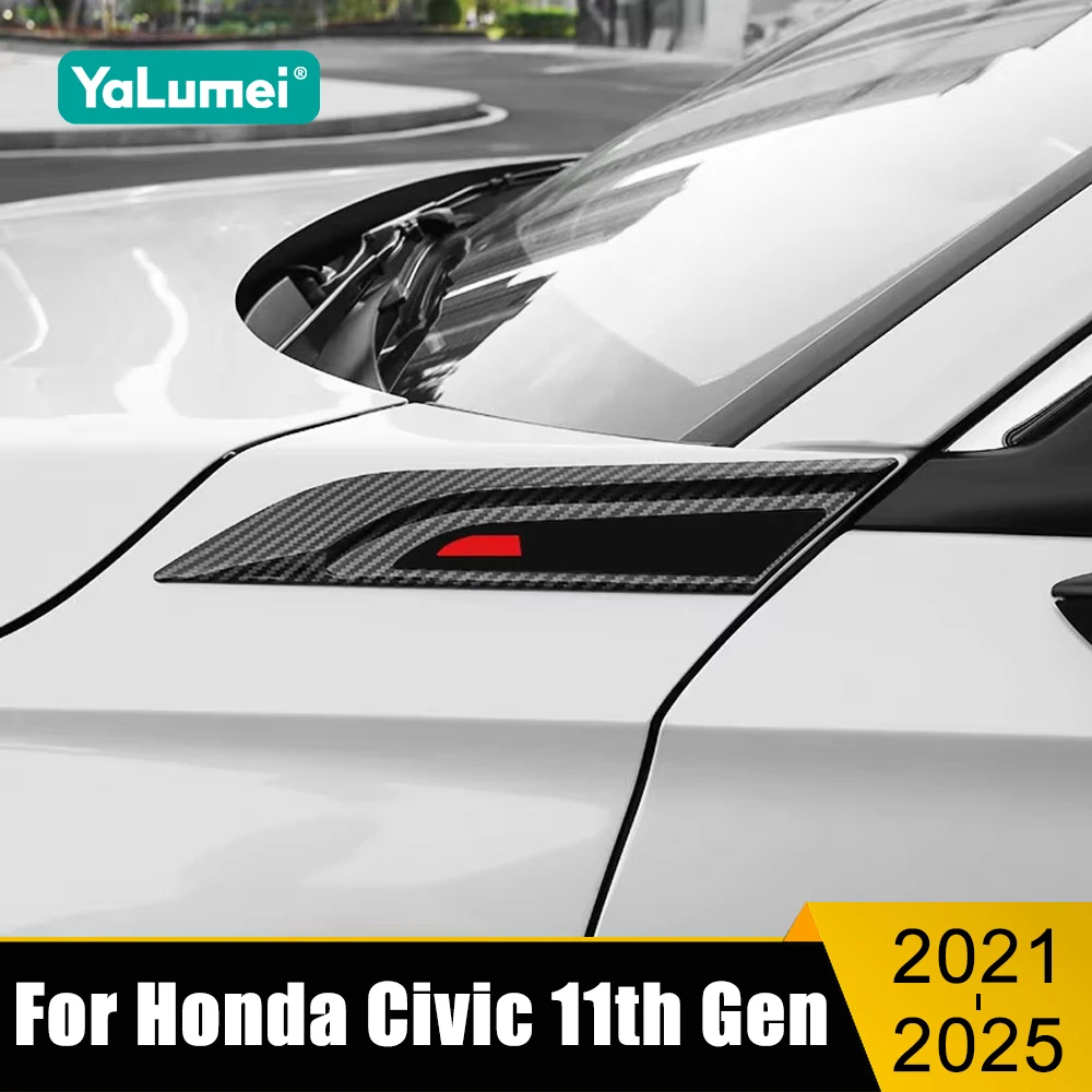 

For Honda Civic 11th Gen 2021 2022 2023 2024 2025 ABS Car Door Side Vent Air Flow Cover Fender Flare Air Wing Vent Stickers Trim