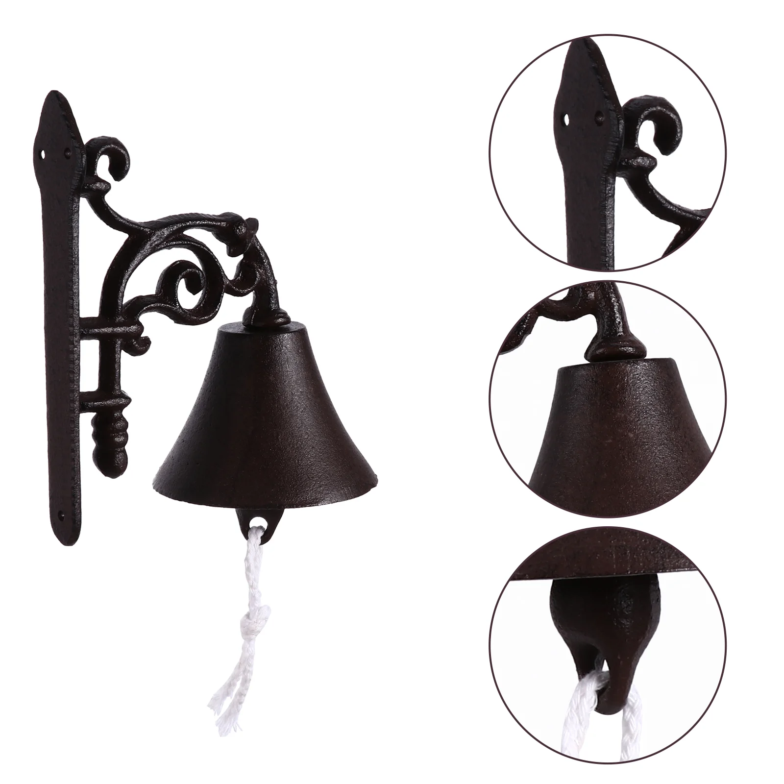 Hand Bell Retro Doorbell Man Windchimes Outdoors Decor Cast Iron Hanging Pendant